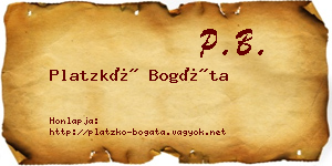 Platzkó Bogáta névjegykártya